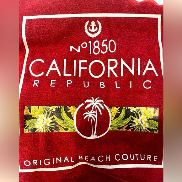 California Republic hooded sweatshirt unisex/maroon Lg - Picture 3 of 3